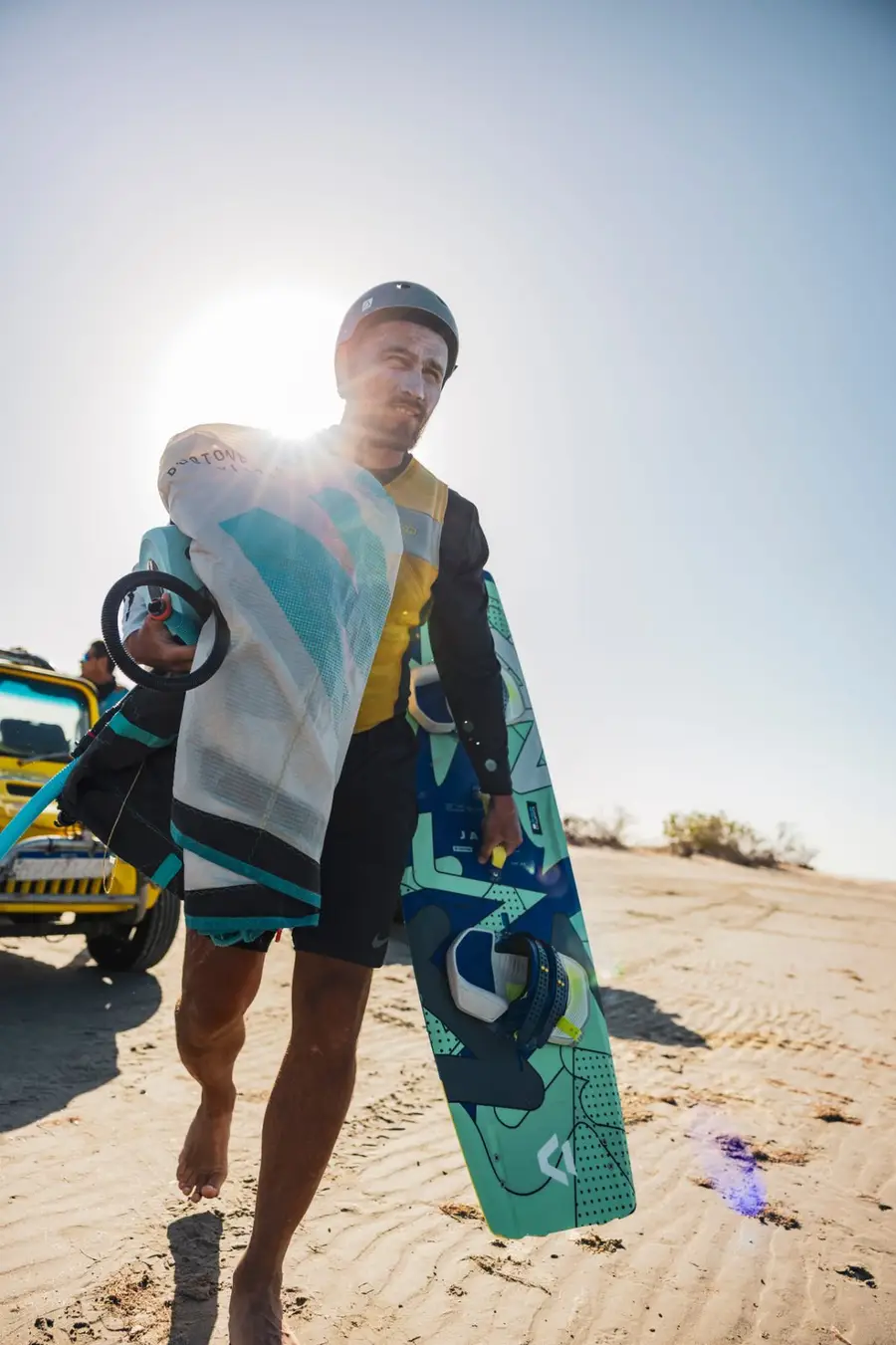 Kite setup on the beach